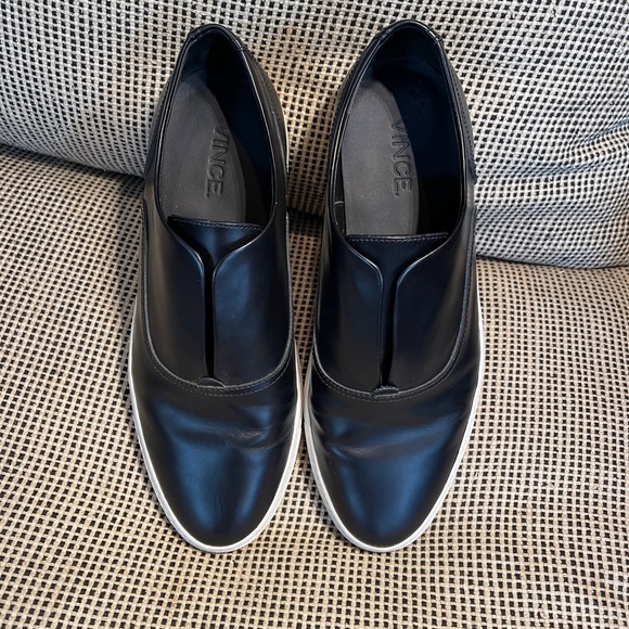 Vince Nelson Leather Slip-On Black Sneakers Women’s Size 9.5 Excellent Condition - Picture 5 of 13